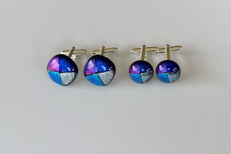 Dichroic cuff links - large and small