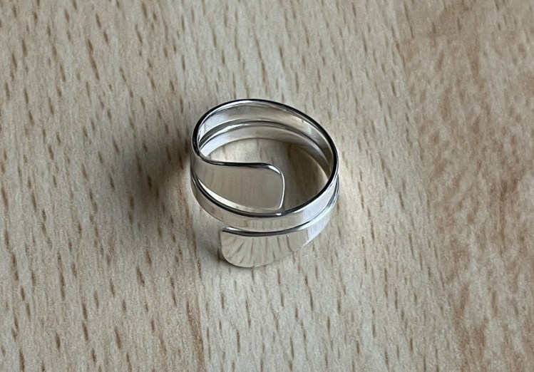 Split ring made from sterling silver.