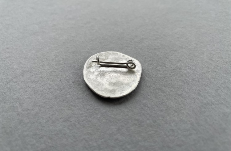 Brooch pin made using 1 mm fine silver wire.